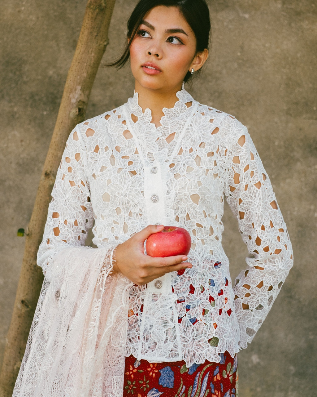 Petal White Kebaya Top